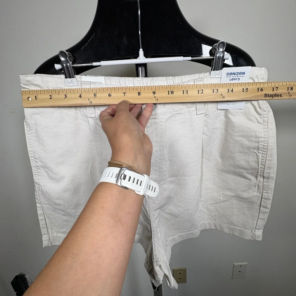 Denizen from Levis Womens Loose A-Line Shorts White High Rise Cotton 10 W30 NWT